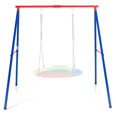Schommelframe met een Draagvermogen tot 250 kg Kinderschommel Schommelframe voor Tuin Blauw + Rood 194 x 184 x 180 cm