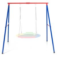 Schommelframe met een Draagvermogen tot 250 kg Kinderschommel Schommelframe voor Tuin Blauw + Rood 194 x 184 x 180 cm