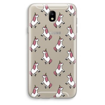 Eenhoorns overal: Samsung Galaxy J7 (2017) Transparant Hoesje