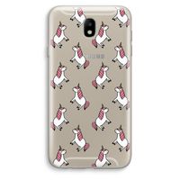 Eenhoorns overal: Samsung Galaxy J7 (2017) Transparant Hoesje