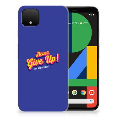 Google Pixel 4 XL | Siliconen hoesje | met naam Never Give Up Google Pixel 4 XL | Siliconen hoesje | met naam Never Give Up
