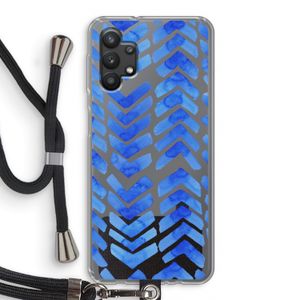 Blauwe pijlen: Samsung Galaxy A32 5G Transparant Hoesje met koord