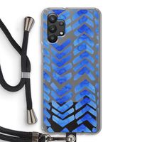 Blauwe pijlen: Samsung Galaxy A32 5G Transparant Hoesje met koord