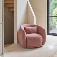 Rivièra Maison Draaifauteuil 'Leonardo' Chenille Jacquard, kleur Coral Pink Rivièra Maison Draaifauteuil 'Leonardo' Chenille Jacquard, kleur Coral Pink