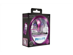 Gloeilamp H4 ColorVision roze 55W [12V] (2 st.) PHILIPS, Spanning (Volt)12V