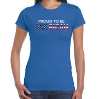 Amerika Proud to be American landen t-shirt blauw dames - thumbnail