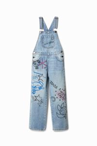 Lange denim tuinbroek Powerpuff Girls - BLUE - 5/6