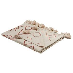 Beliani - BHIWANI - Plaid - Beige - 130 x 180 cm - Katoen