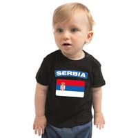 Serbia t-shirt met vlag Servie zwart voor babys
