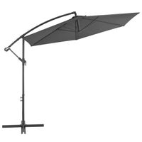 The Living Store Parasol Antraciet 300 x 244 cm - UV-beschermend polyester - Stevige kruisvoet - thumbnail