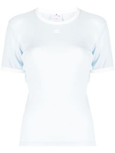 Courrèges t-shirt en coton à logo brodé - Bleu