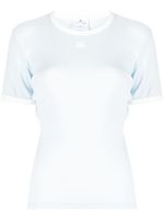 Courrèges t-shirt en coton à logo brodé - Bleu