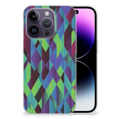Apple iPhone 14 Pro | TPU Hoesje | Abstract Green Blue