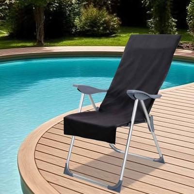 Buiten Stoel Handdoeken 2 pcs Zwart 130 x 60 cm