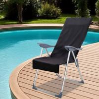 Buiten Stoel Handdoeken 2 pcs Zwart 130 x 60 cm Buiten Stoel Handdoeken 2 pcs Zwart 130 x 60 cm
