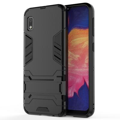 Schokbestendige PC + TPU Case voor Galaxy A10e met houder (zwart)