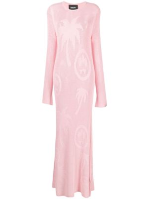 BARROW robe en maille ajourée à coupe longue - Rose
