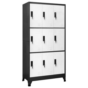 Lockerkast 90x45x180 cm staal antracietkleurig en wit SKU: V339808