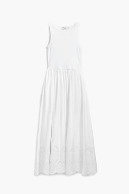 Lang geborduurd kleed - WHITE - S