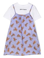 Palm Angels Kids robe à imprimé ourson - Violet