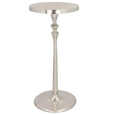 Bijzettafel/plantenverhoging - aluminium - zilver - 23 x 50 cm - tafeltje