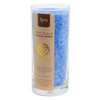 Fair Trade Keel Chakra (5e) Stearine Kaars in Glas - Blauw (60 Fair Trade Keel Chakra (5e) Stearine Kaars in Glas - Blauw (60