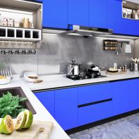VidaXL Meubelfolie zelfklevend 500x90 cm pvc hoogglans blauw