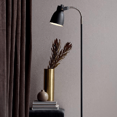 op= op Vloerlamp zwart Nordlux &apos;Adrian&apos; staande lamp E27 fitting 151cm