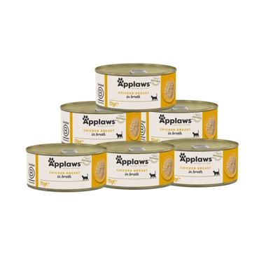 APPLAWS Chicken Breast in Broth - nat kattenvoer - 6x70g