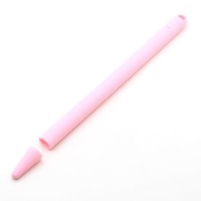 Stylus pen silica gel schokbestendige beschermhoes voor Apple pencil 2 (roze)