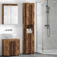 Badkamer Kast Oud hout 37 x 31.5 x 203 cm Bewerkt hout