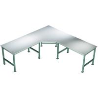 Manuflex AU0035.0001 Vijfhoek aaneenschakeling element UNIVERSAL met multiplex plaat, voor tafel diepte = 600 mm Grijs, Groen