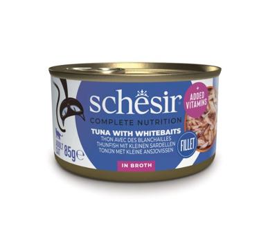 Schesir Complete Nutrition Tonijn met Ansjovis in Bouillon natvoer kat 85 gram