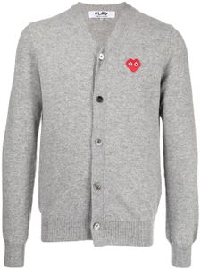 Comme Des Garçons cardigan en laine à patch logo - Gris