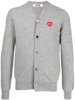 Comme Des Garçons cardigan en laine à patch logo - Gris - thumbnail