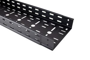 Kabelgoot structuur zwart metaal 200mm breed 60mm hoog RAL9005 2 meter prijs per meter
