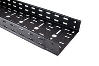 Kabelgoot structuur zwart metaal 200mm breed 60mm hoog RAL9005 2 meter prijs per meter