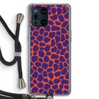 Purple Giraffe: Oppo Find X3 Transparant Hoesje met koord