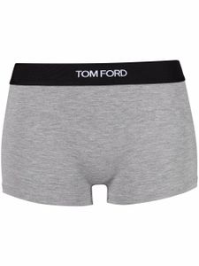 TOM FORD short à logo brodé - Gris