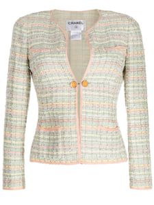 CHANEL Pre-Owned blazer en tweed à simple boutonnage (2005) - Vert