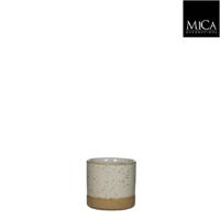 5 stuks - Mica Decorations - Bloempot Lago pot rond wit h7,5xd7,5 cm