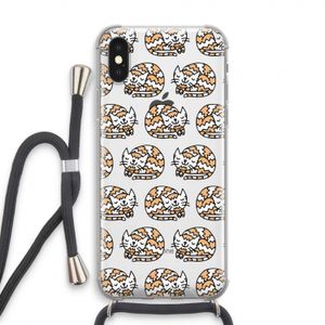 Slapende poes: iPhone XS Transparant Hoesje met koord