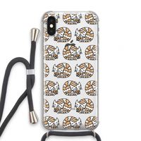 Slapende poes: iPhone XS Transparant Hoesje met koord