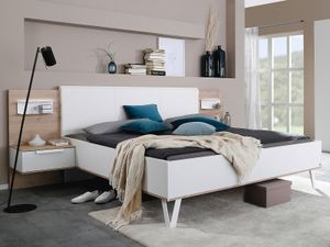 Bed en nachtkastjes MARCEL 160x200 cm alpine wit/jackson hickory
