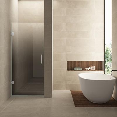 Nisdeur Links Wiesbaden Less 90x200 cm 8 mm Nano Spiegelrook- Naar Helder Glas Chroom