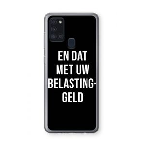 Belastinggeld - Zwart: Samsung Galaxy A21s Transparant Hoesje