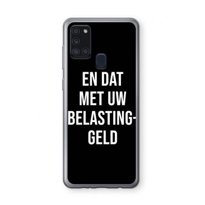 Belastinggeld - Zwart: Samsung Galaxy A21s Transparant Hoesje