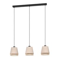 Eglo 3-lichts hanglampTabley linnen met rotan - 43976