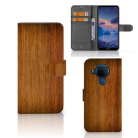 Nokia 5.4 Book Style Case Donker Hout