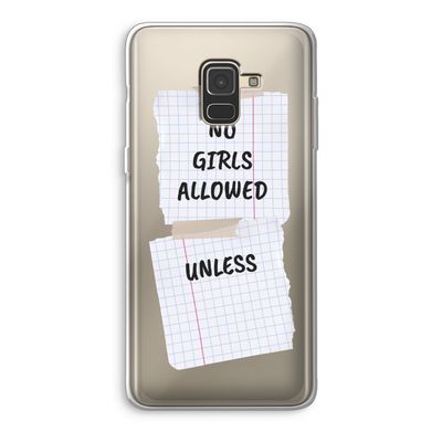 No Girls Allowed Unless: Samsung Galaxy A8 (2018) Transparant Hoesje